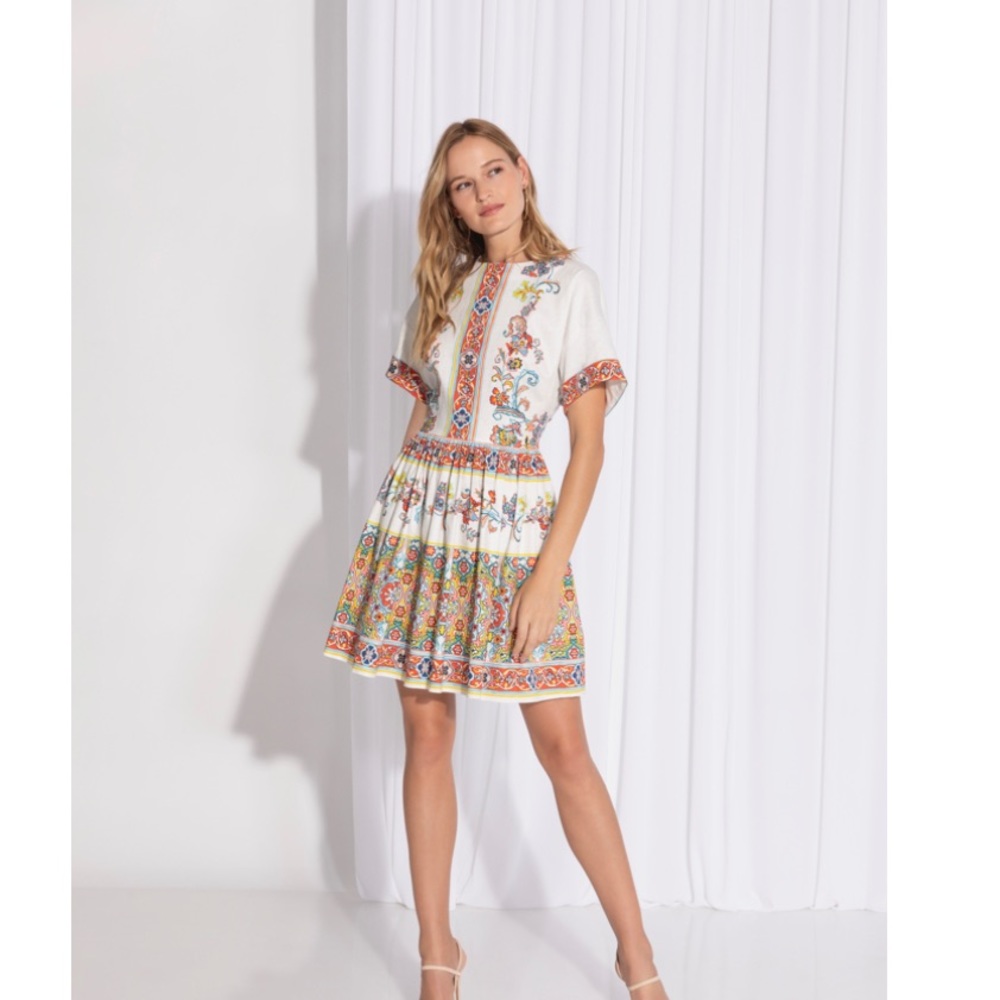 Shoshanna Amparo Camilla Tile Print Dress